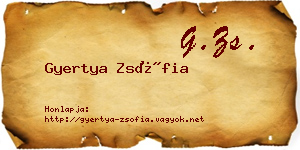 Gyertya Zsófia névjegykártya